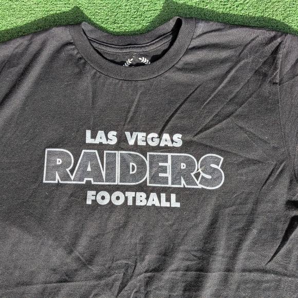 Las Vegas Raiders Football Black & Silver Logo NFL Fan Graphic Adult M Shirt New - Picture 3 of 4